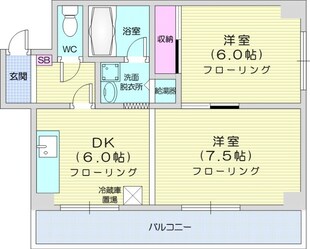 麻生駅 徒歩1分 4階の物件間取画像